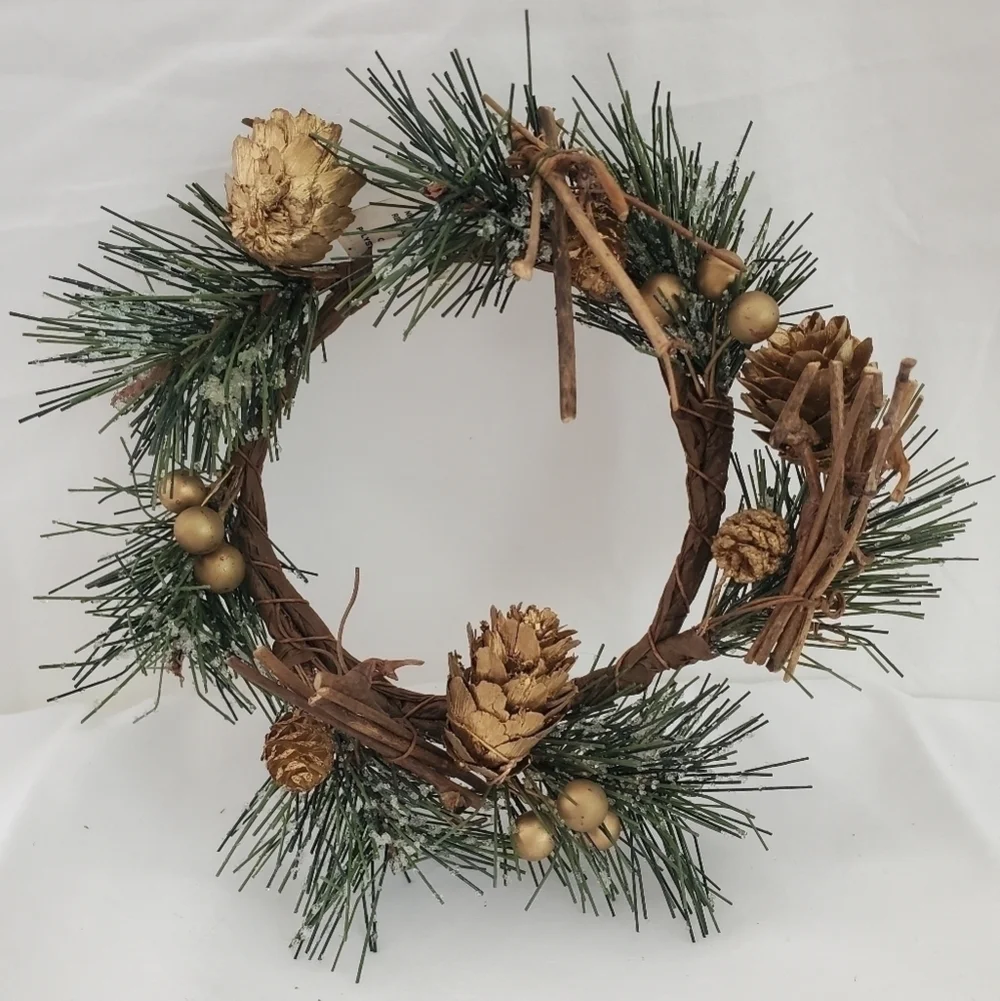 Set Of 2 Vintage Pier 1 Holiday Forest Candle Rings